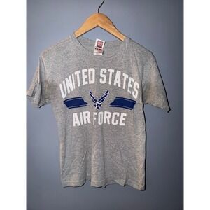 Bayside United States Air Force Graphic T-Shirt Gray Mens Small Made in USA